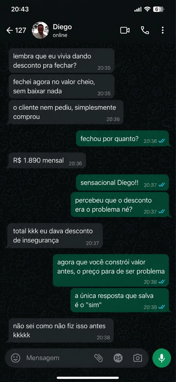Depoimento de aluno do Conversa que Vende