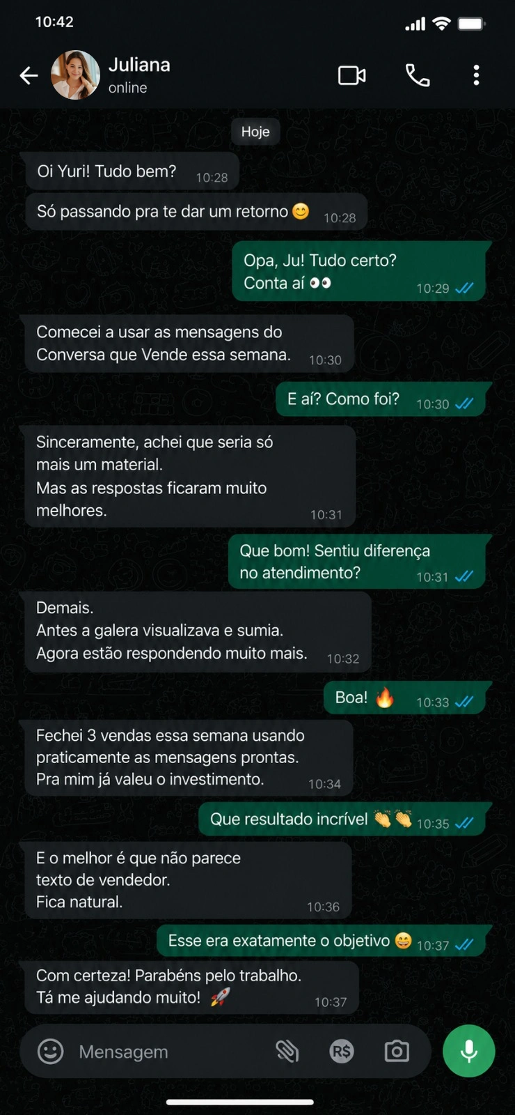Depoimento de aluno do Conversa que Vende